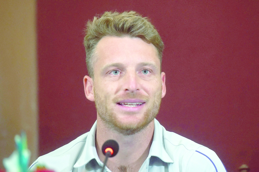 England's Twenty20 cricket team captain Jos Buttler speaks during a press conference in Karachi. -- AFP 