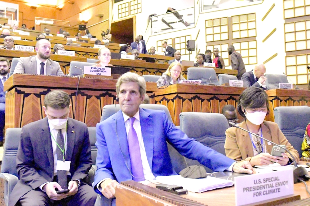 US Senator John Kerry, special envoy of the President of the United States, attends the Conference of African Ministers on the Environment in Dakar. -- AFP
