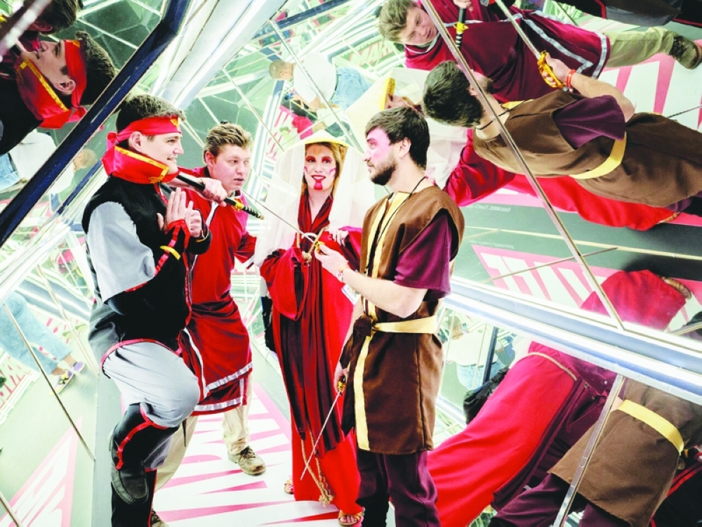 SAFRICA-CULTURE-COMIC-FANTASY-GAMING
A group of cosplayer visiting Comic Con Africa, the largest pop colture, fantasy and gaming festival of the continent, stand in the mirror room of the Johannesburg Expo, in Soweto, on September 23, 2022.
