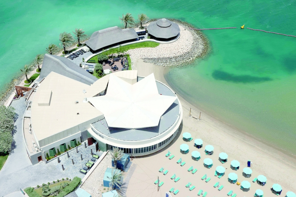 (FILES) This file photo taken on May 30, 2022,  shows a view of the Hilton Doha Hotel in the Qatari capital Doha, which will serve as the base camp for the Croatia national team during the 2022 World Cup.  (Photo by KARIM JAAFAR / AFP)

