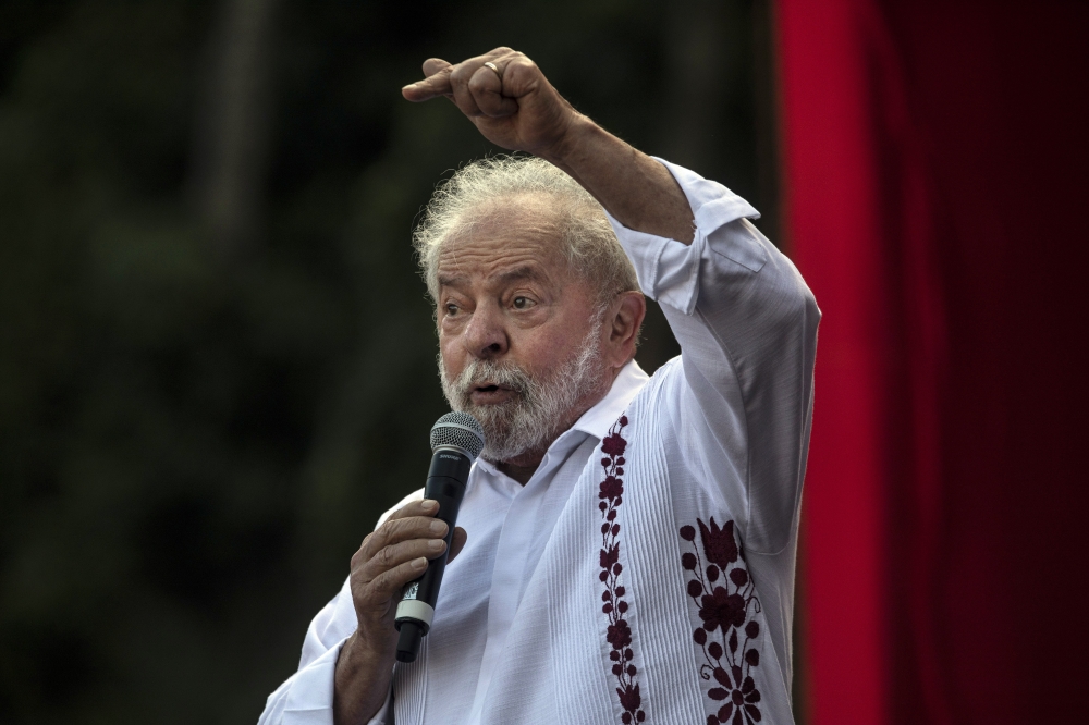 Luiz Inacio Lula da Silva, a leftist and former president who was imprisoned amid a corruption scandal, campaigns for president in Salvador, Brazil, on July 2, 2022. (Victor Moriyama/The New York Times)