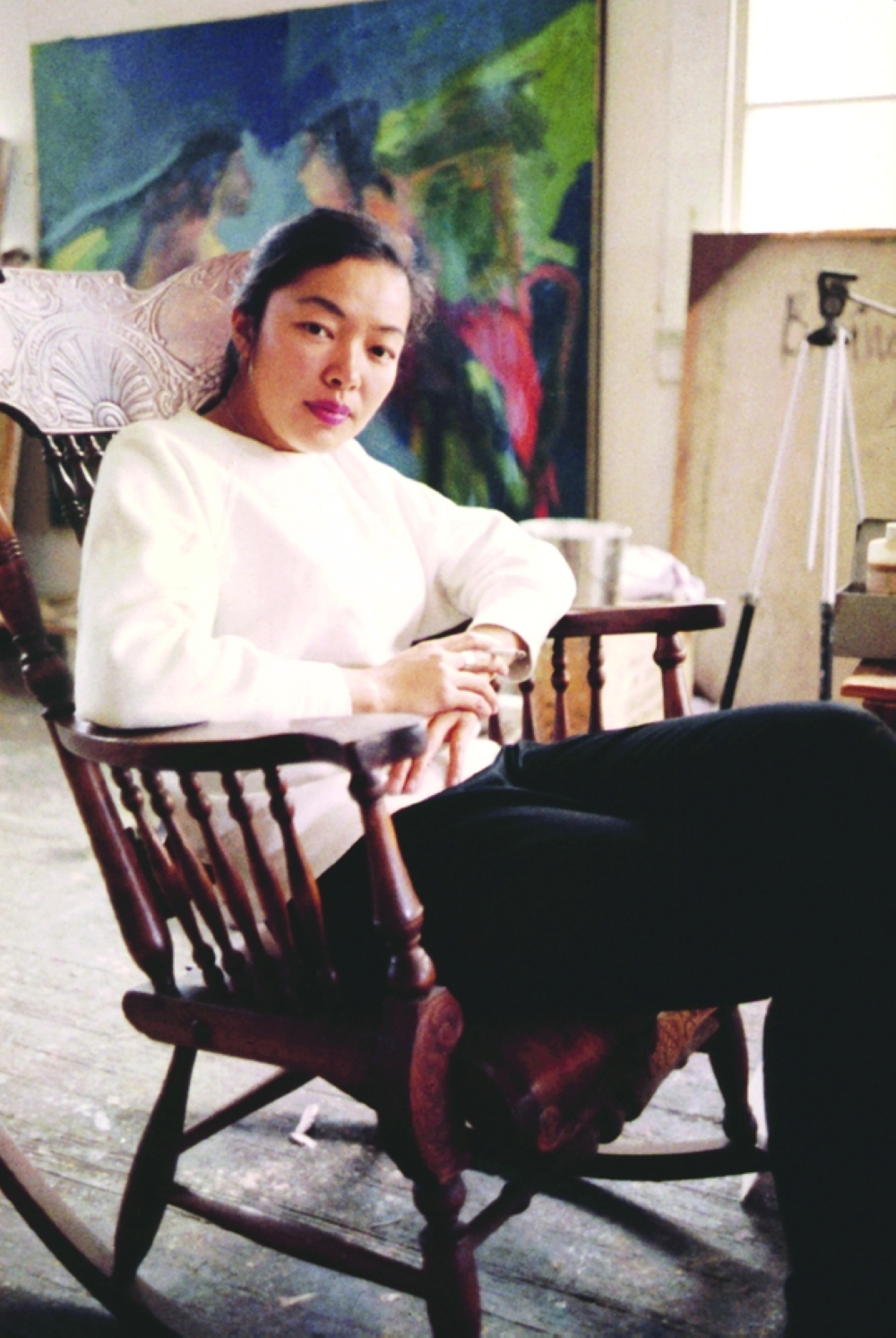 The artist Bernice Bing in her studio in San Francisco circa 1970. (Estate of Bernice Bing via The New York Times)