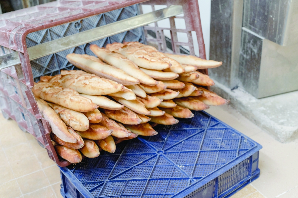 Freshly-baked bread at the bakery owned by Serge and Marie Pinquet in Crecy-la-Chapelle, France.