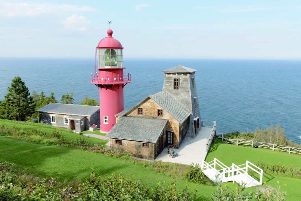 The lighthouse at Pointe-à-la-Renommée, Quebec, Sept. 13, 2022. (Nasuna Stuart-Ulin/The New York Times)