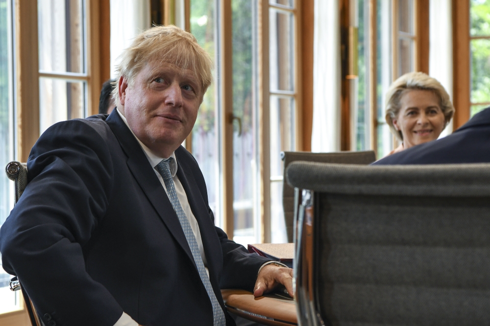 U.K. Prime Minister Boris Johnson attends a working lunch with other leaders at the G7 summit meeting in Kruen, near Garmisch-Partenkirchen, Germany, on Tuesday, June 28, 2022. (Kenny Holston/The New York Times)