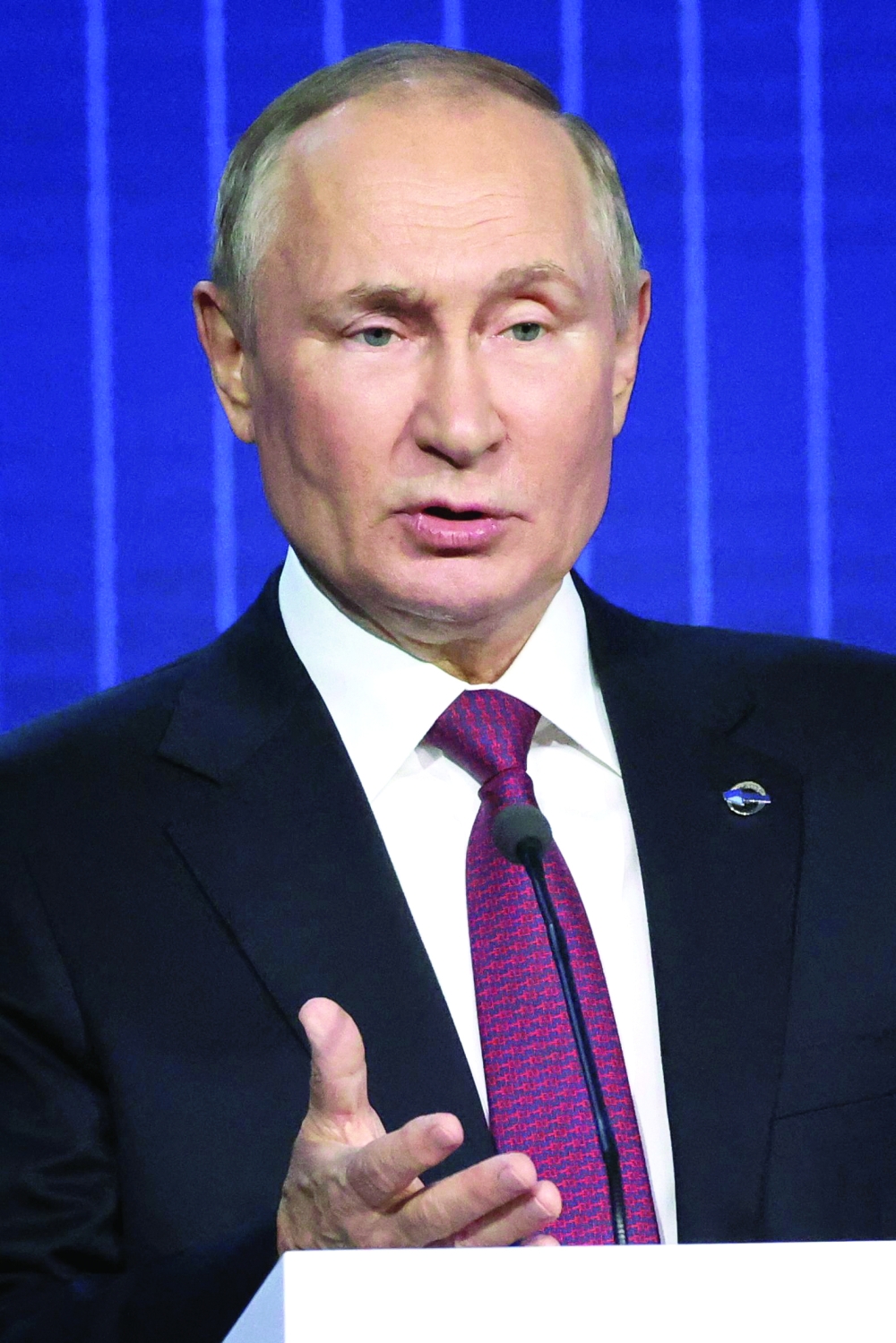 Russian President Vladimir Putin addresses the plenary session of the Valdai Discussion Club forum in the Moscow region on Thursday. -- AFP