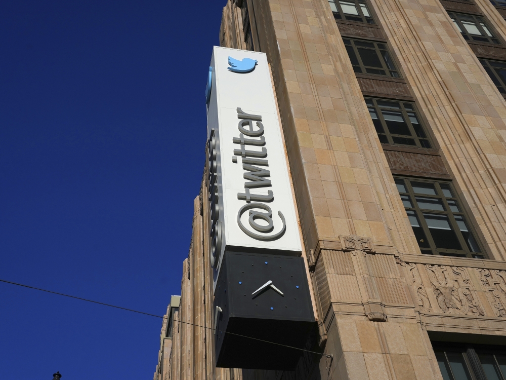 Outside Twitter’s headquarters in San Francisco, Oct. 12, 2022. (Jim Wilson/The New York Times)