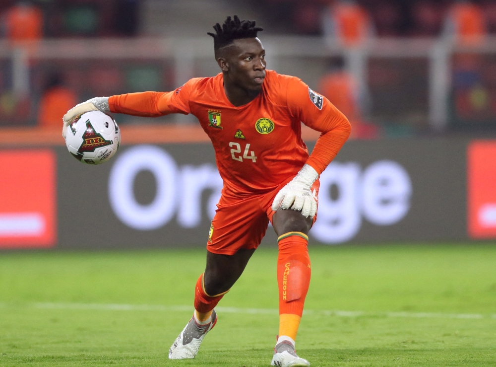 Cameroon's Andre Onana in action