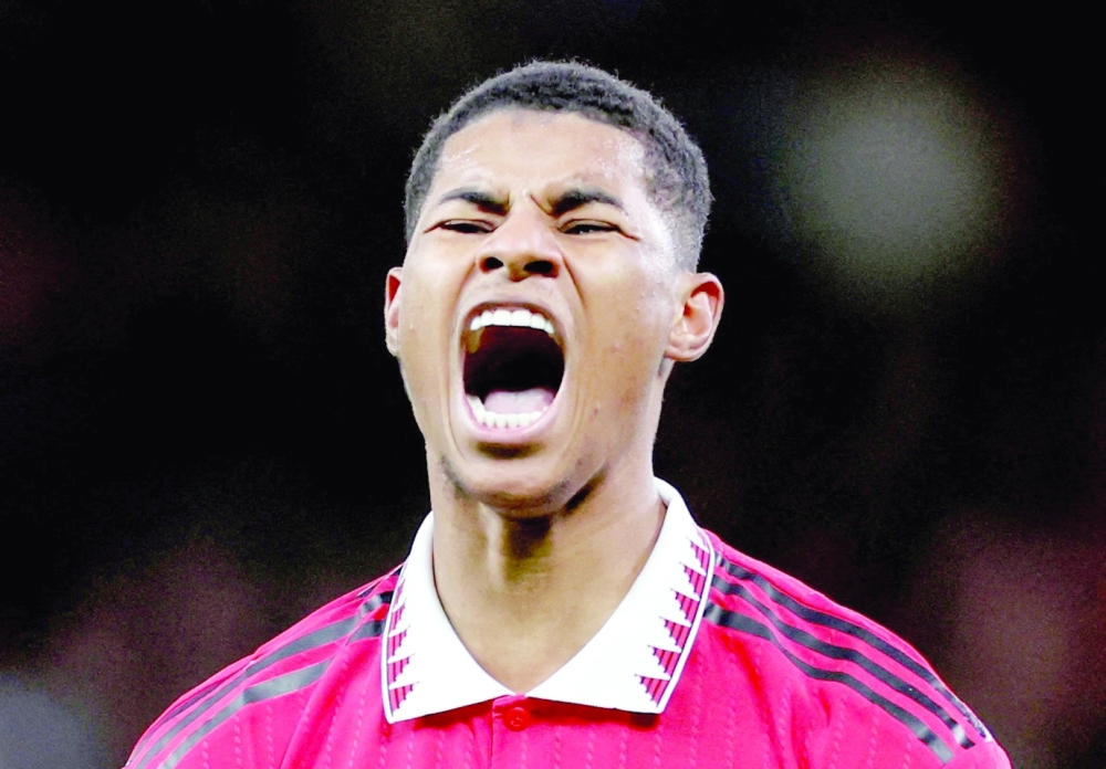 Manchester United's Marcus Rashford reacts Action Images via Reuters/