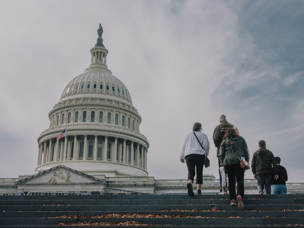 People near the Capitol building in Washington.