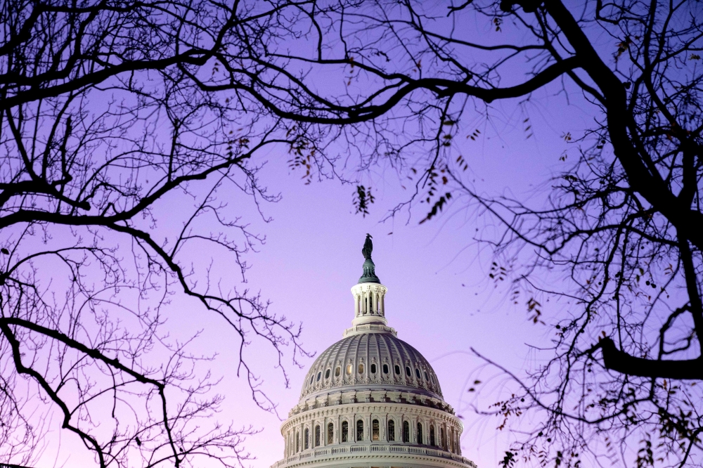 In this file photo taken on November 08, 2022 the US Capitol on the morning of the US midterm election, in Washington, DC.