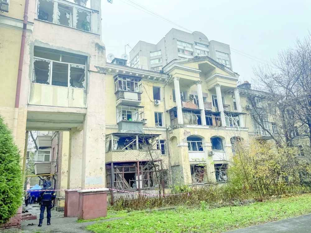 A view shows an apartment destroyed by a Russian military strike, as Russia's attack on Ukraine continues, in Dnipro, Ukraine, on Thursday. - Reuters