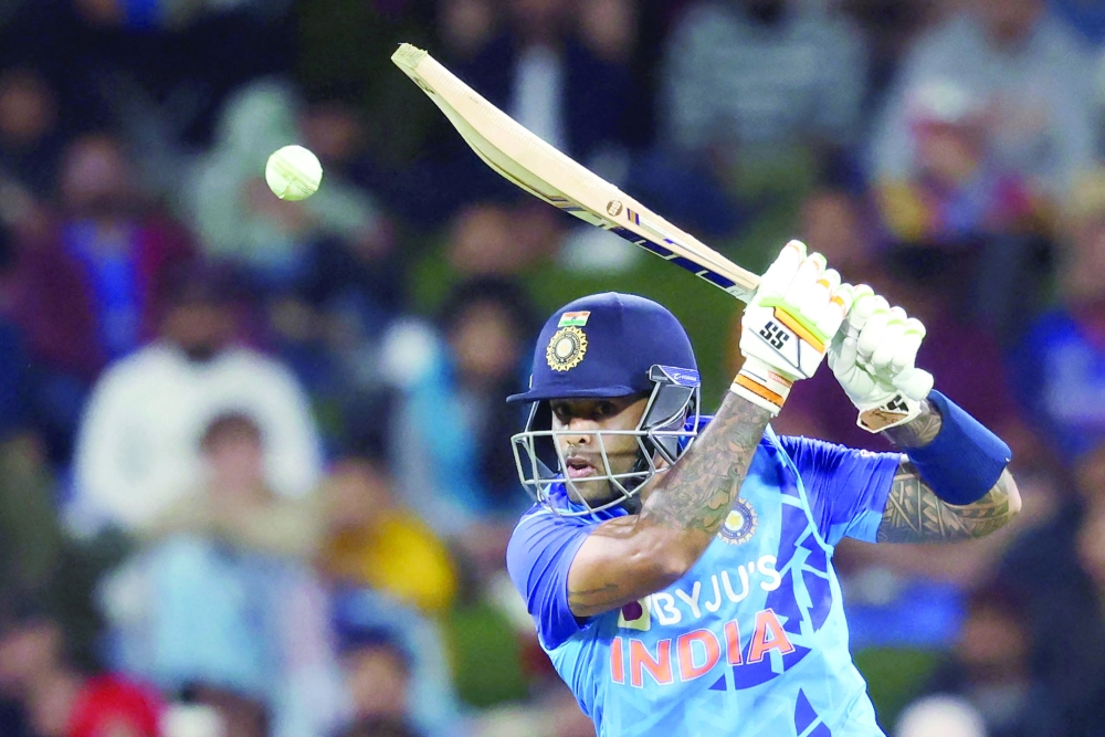 India's Suryakumar Yadav bats during the second Twenty20 cricket match between New Zealand and India at the Bay Oval in Mount Maunganui on November 20, 2022. (Photo by MICHAEL BRADLEY / AFP)

