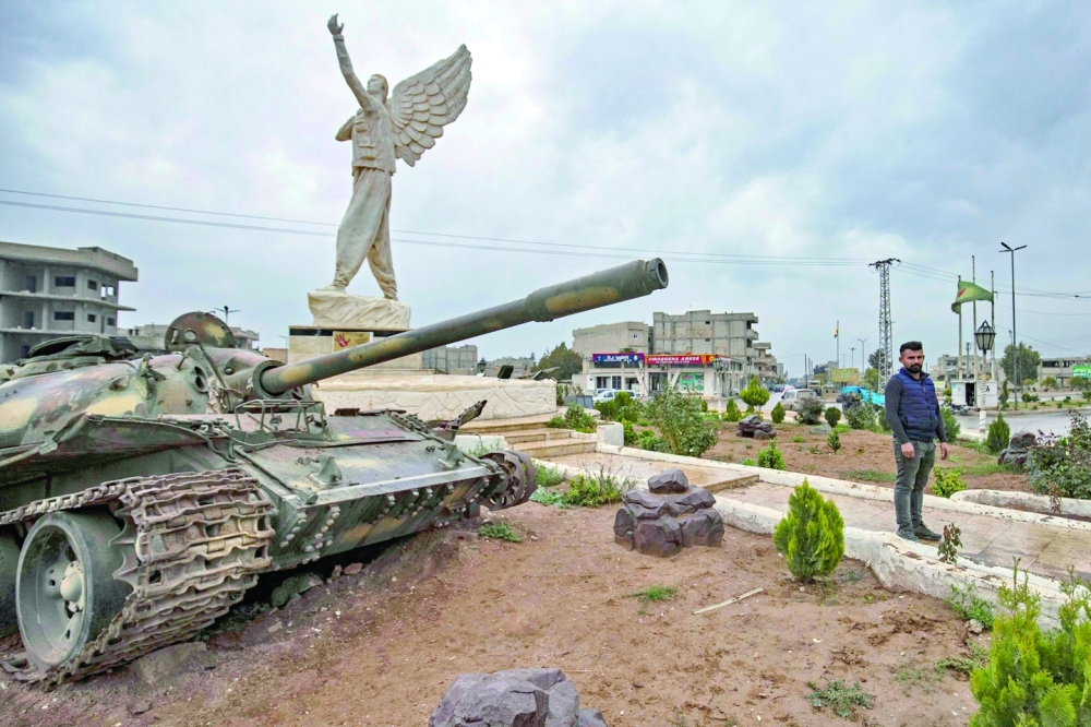 A view of the "Free Woman" square in the Kurdish majority northern Syrian city of Kobane, on Thursday. — AFP 
