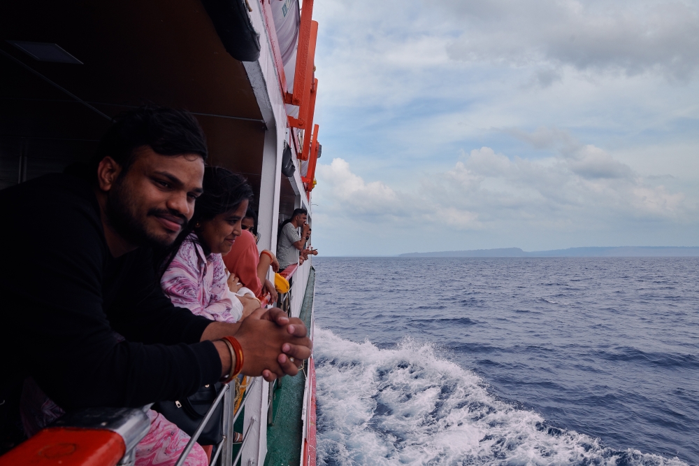 A ferry heads to Havelock Island in the Andaman Islands in India in November 2022. (Poras Chaudhary/The New York Times)