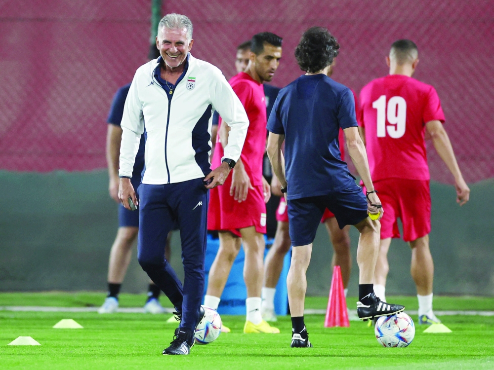 Soccer Football - Fifa World Cup Qatar 2022 - Iran Training - Al Rayyan Sports Club Training, Al Rayyan, Qatar - November 28, 2022 Iran coach Carlos Queiroz during training REUTERS/Amr Abdallah Dalsh