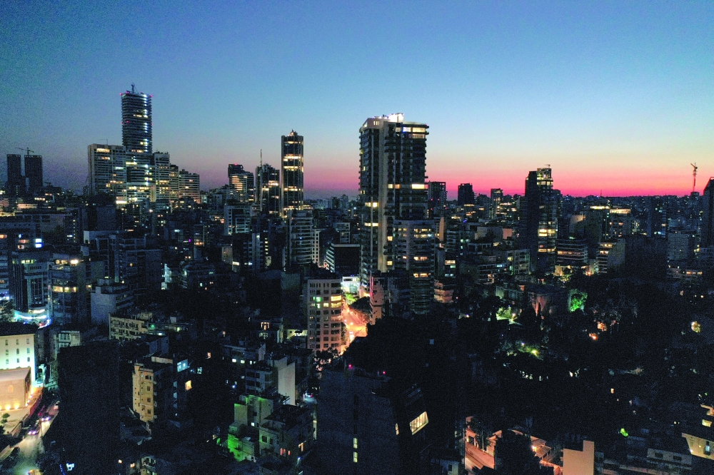 A view shows residential buildings during sunset in Beirut. A Reuters file photo