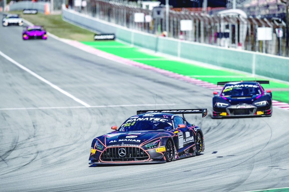 The Al Manar Racing Mercedes in action in Barcelona. (1)