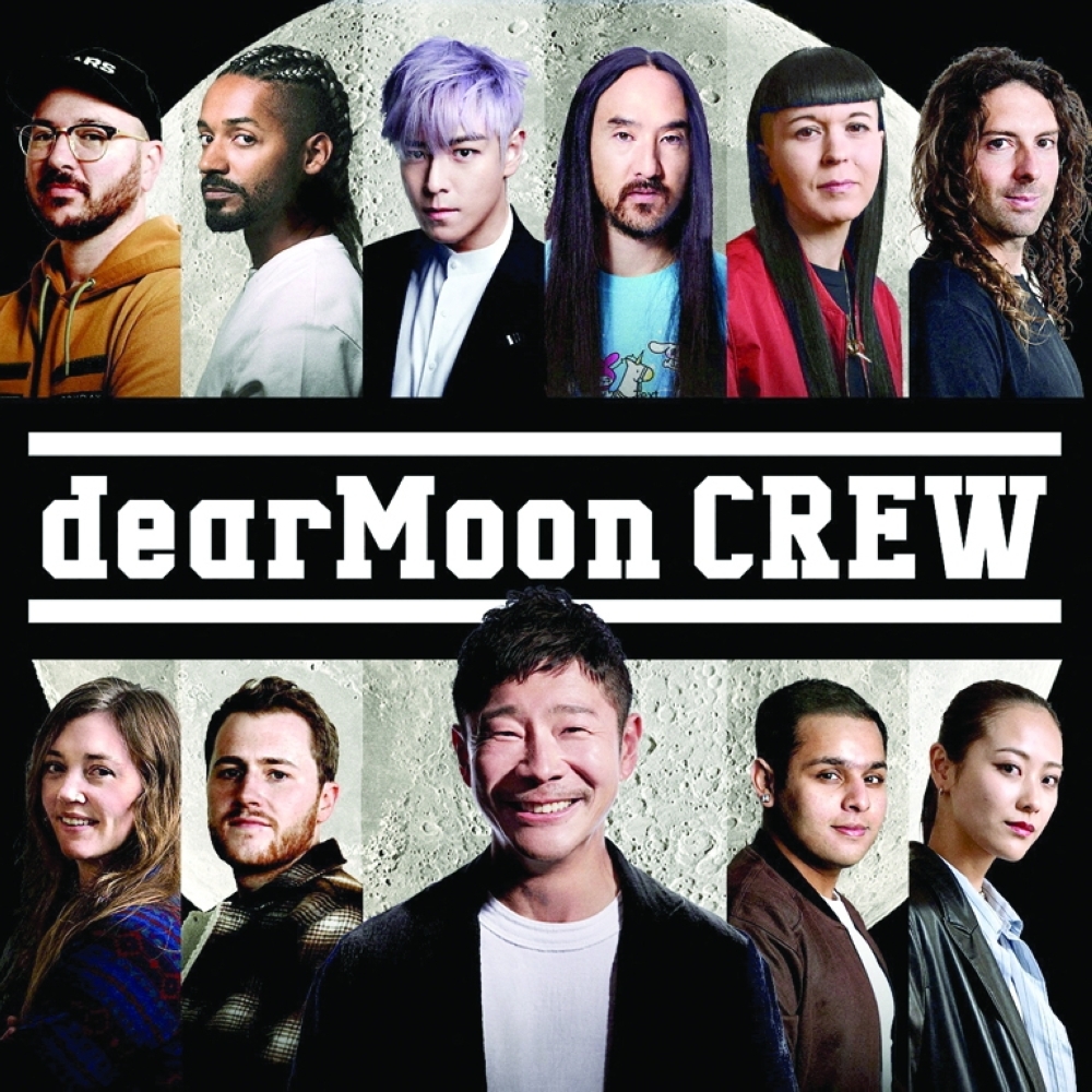 Yusaku Maezawa and the 8 main crew members, who Maezawa plans to take on a trip around the moon as soon as next year, as well as the 2 backup crew members, are seen in this handout image released on Friday.  — Reuters