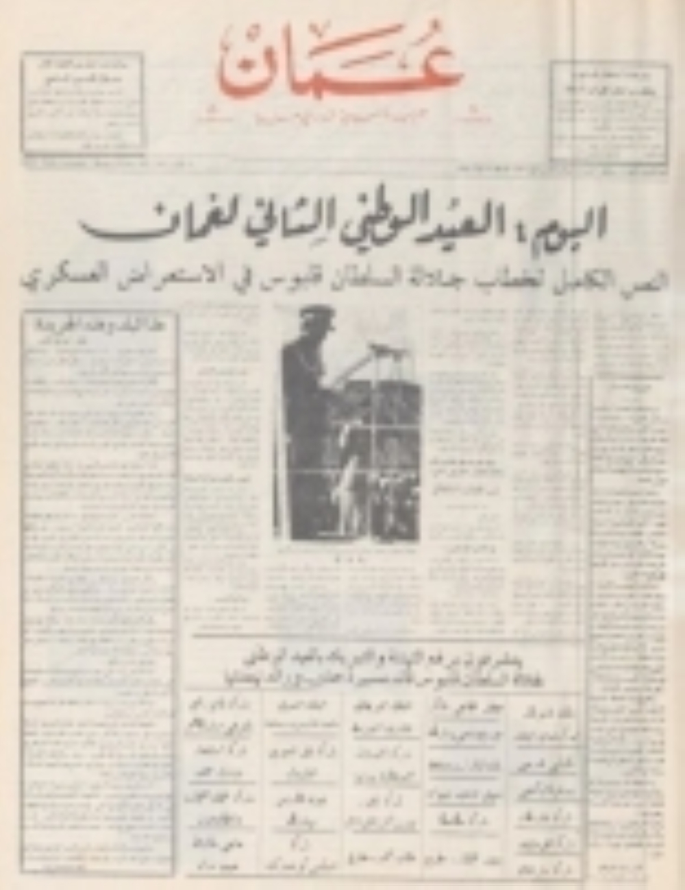 First edition of Oman Newspaper published on November 18, 1972
