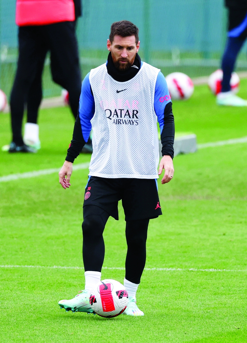 Soccer Football - Coupe de France - Paris St Germain Training - Ooredoo Training Centre, Saint-Germain-en-Laye, France - January 5, 2023 Paris St Germain's Lionel Messi during training REUTERS/Gonzalo Fuentes
