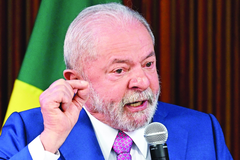 Brazil's President Luiz Inacio Lula da Silva speaks during his government's first cabinet meeting at the Planalto Palace in Brasilia. - AFP 


