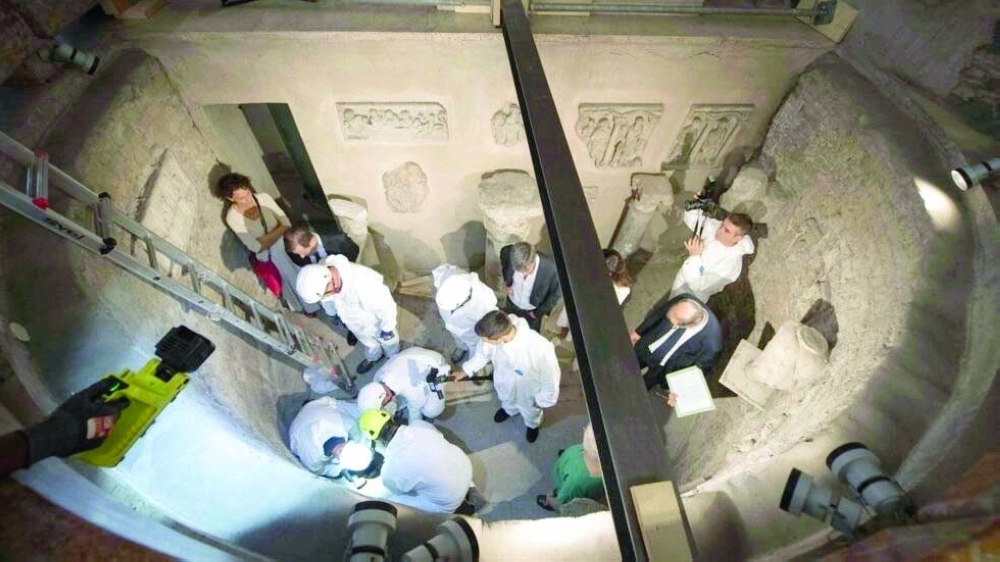 File phot shows the opening of the ossuary at the Teutonic Cemetery in the Vatican as part of a probe into the case of Emanuela Orlandi. — AFP