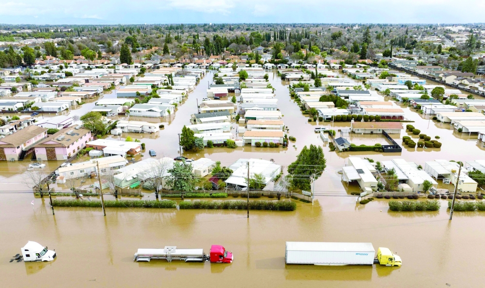 Relentless storms were ravaging California again Tuesday. -- AFP