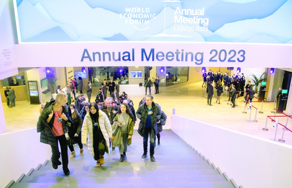 Participants of the World Economic Forum (WEF) 2023 are seen in a hall at Davos Congress Centre, in the Alpine resort of Davos, Switzerland.  — Reuters