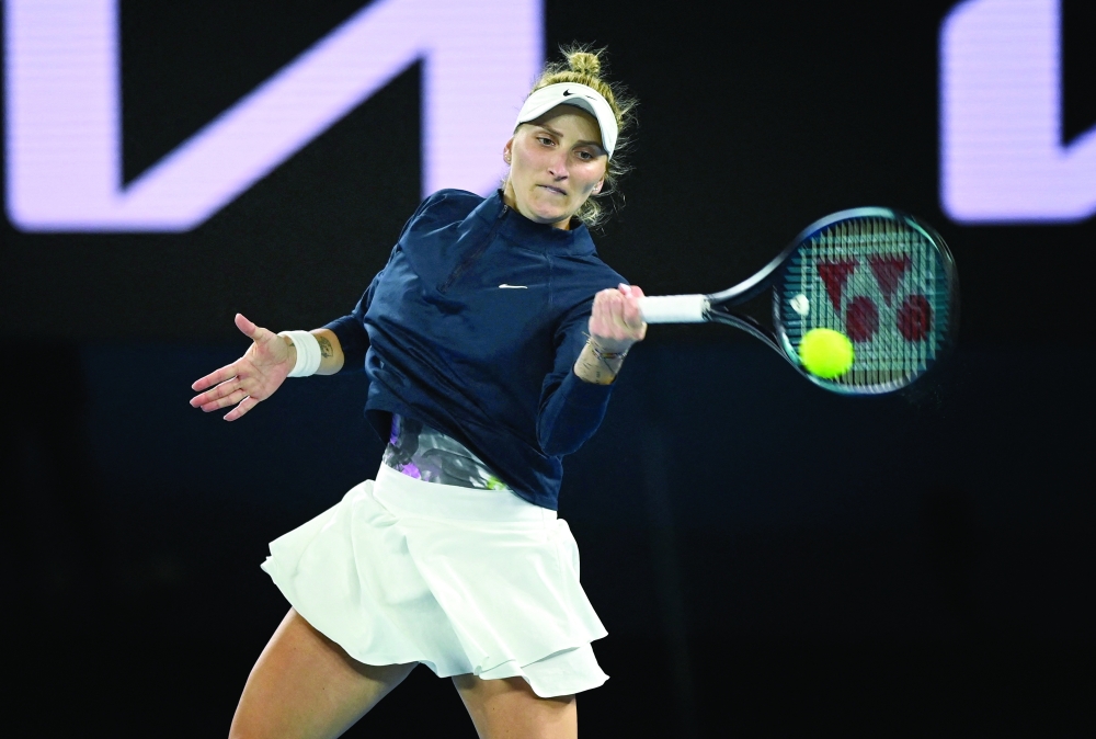 Tennis - Australian Open - Melbourne Park, Melbourne, Australia - January 19, 2023  Czech Republic's Marketa Vondrousova in action during her second round match against Tunisia's Ons Jabeur REUTERS/Jaimi Joy
