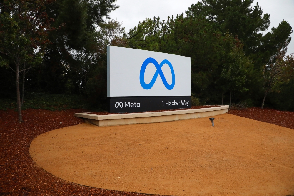 A sign at headquarters of Meta, the company formerly known as Facebook, in Menlo Park, Calif., Nov. 2, 2021. (Jim Wilson/The New York Times)