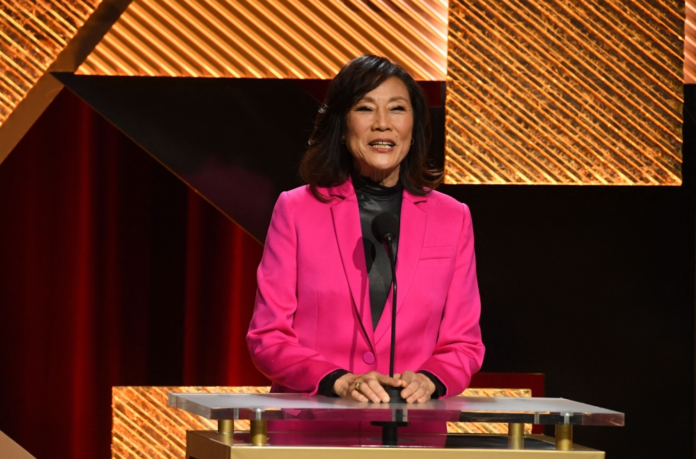 Janet Yang, president of the Academy of Motion Picture Arts and Sciences, speaks during the 95th Academy Awards nominations announcement at the Samuel Goldwyn Theater in Beverly Hills, California, on January 24, 2023.  (Photo by VALERIE MACON / AFP)

