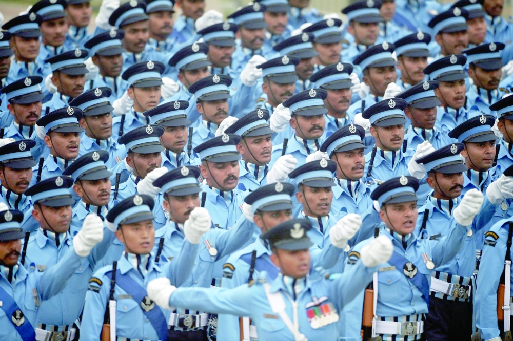Indian Air Force soldiers march during India's 74th Republic Day parade in New Delhi. - AFP


