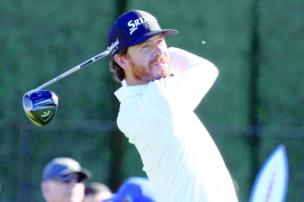 Sam Ryder hits his tee shot on the 1st hole during the second round of the Farmers Insurance Open golf tournament at Torrey Pines Municipal Golf Course - South Course. -- Ray Acevedo/USA Today Sports
