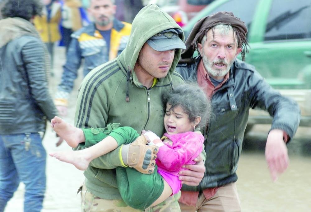 Aftermath of earthquake in rebel-held town of Jandaris