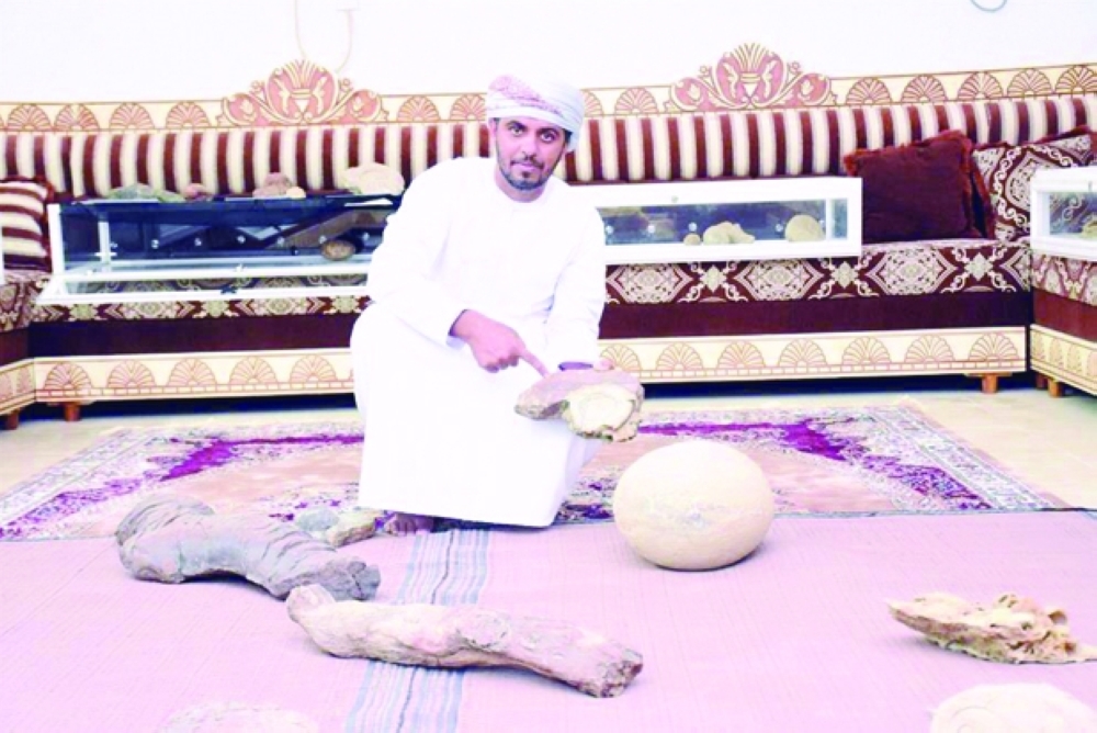 Majid bin Khalfan with his discoveries