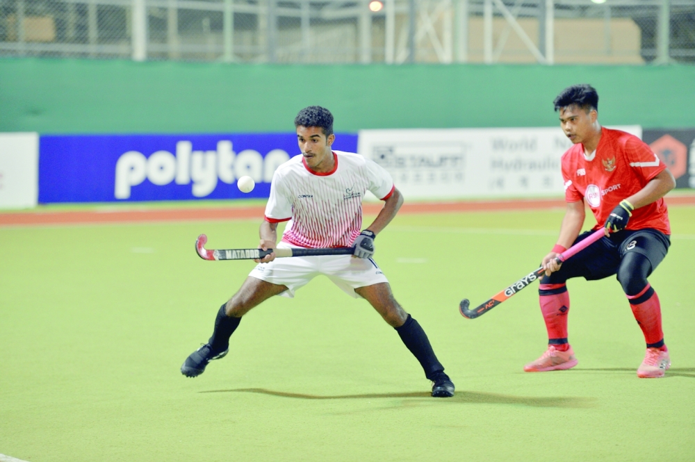 Oman player in action during the Junior AHF Cup recently. -- Faisal al Balushi