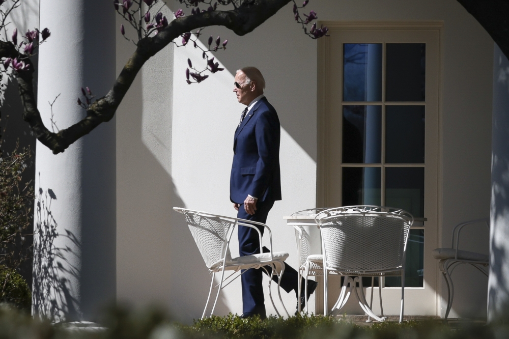 President Joe Biden leaves the Oval Office before boarding Marine One on the South Lawn of the White House in Washington, March 9, 2023. (Oliver Contreras/The New York Times)