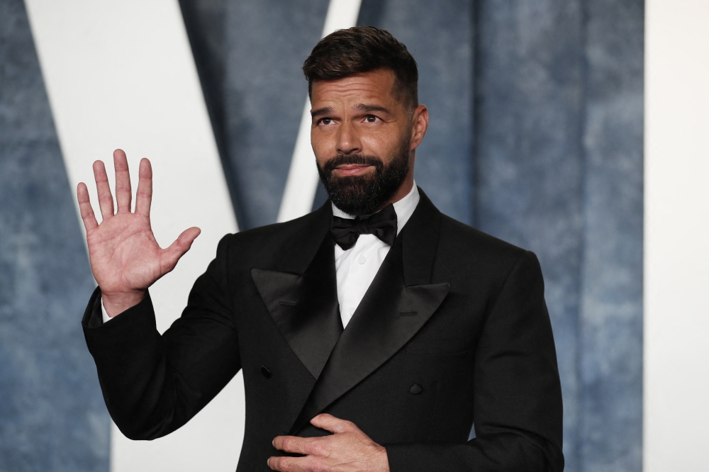 Ricky Martin arrives at the Vanity Fair Oscar party after the 95th Academy Awards