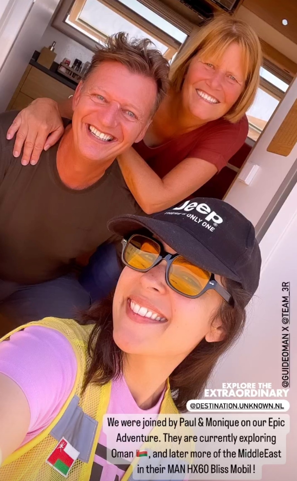 Paul, Monique with Rosh during the desert drive