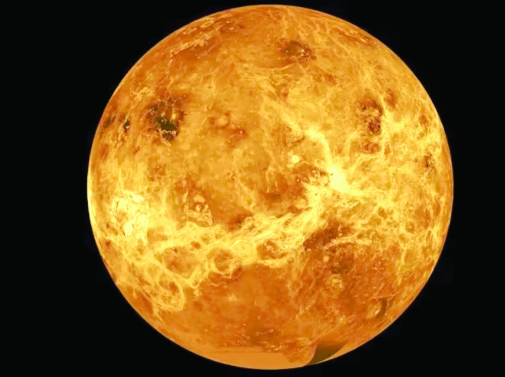 This photo released by Nasa shows the planet Venus in a composite of data from Magellan spacecraft and Pioneer Venus Orbiter. - AFP