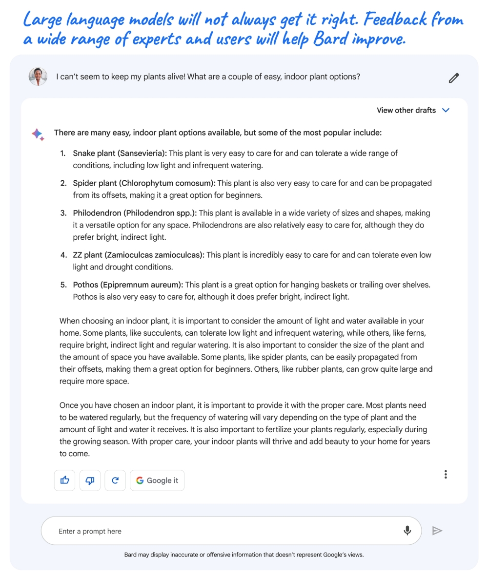 Bard is a stand-alone webpage featuring a question box.  (Google via The New York Times) 