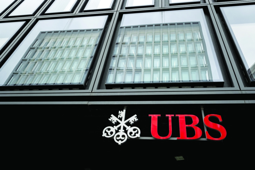 A logo of Swiss banking giant UBS in Zurich. - AFP