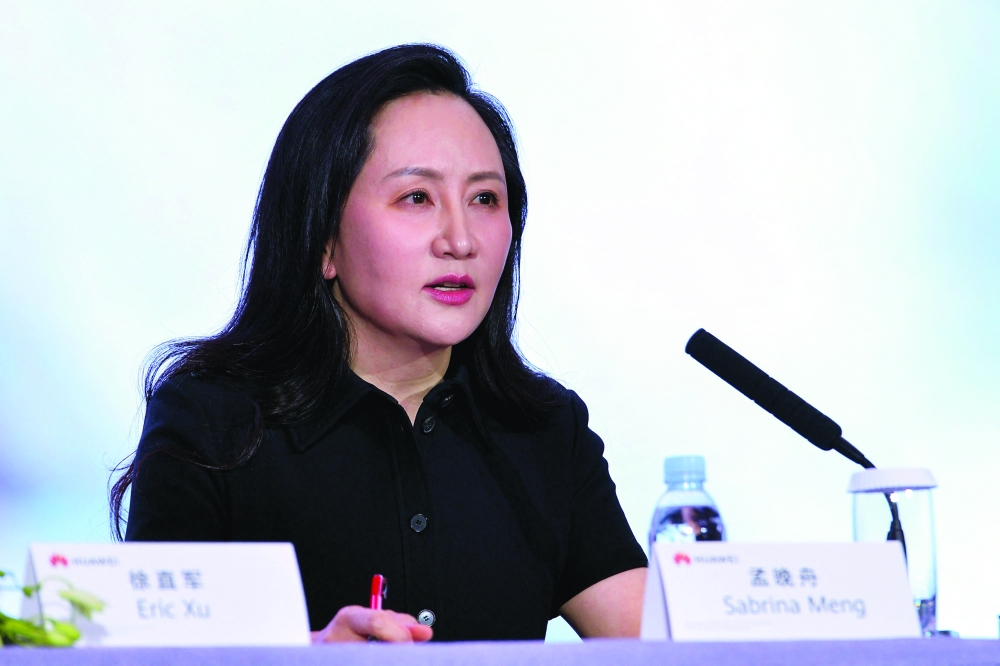 Huawei's chief financial officer Meng Wanzhou during the Huawei 2022 Annual Report press conference in Shenzhen, in China's southern Guangdong province. - AFP


