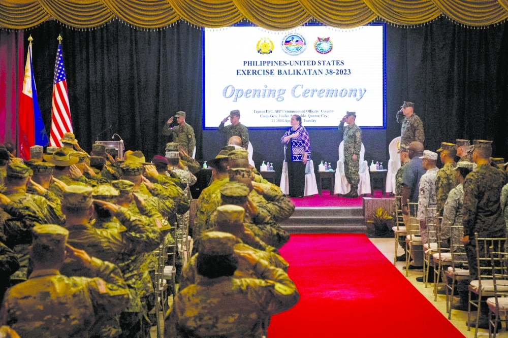 General view during the opening ceremony of the annual Philippines-US joint military exercises in Quezon City. — Reuters