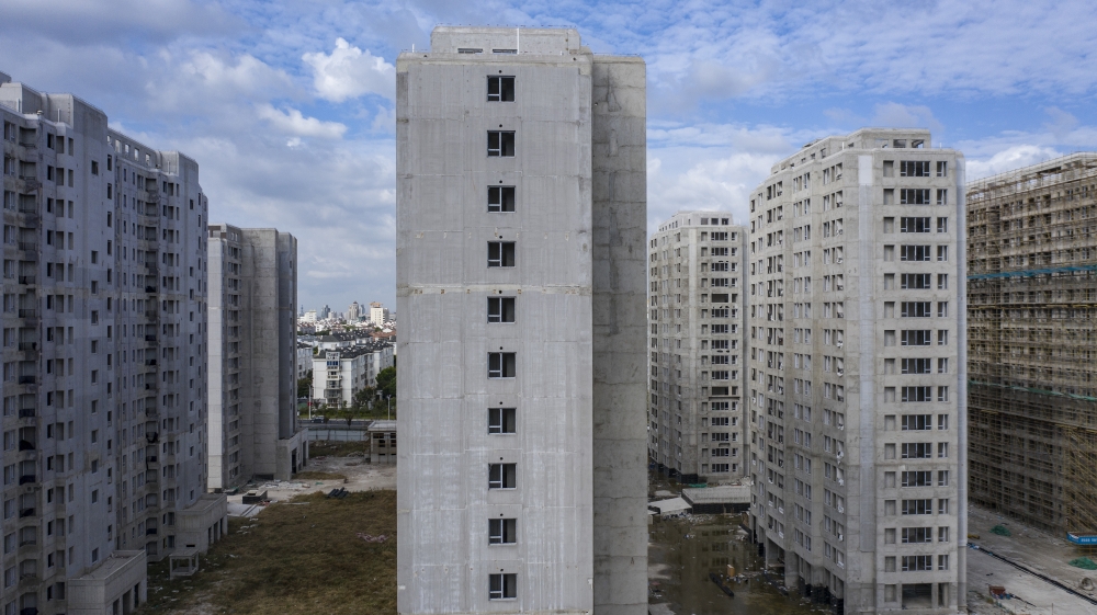 The Royals Garden, a housing development unfinished in Shanghai, on Oct. 30, 2022. (Qilai Shen/The New York Times)