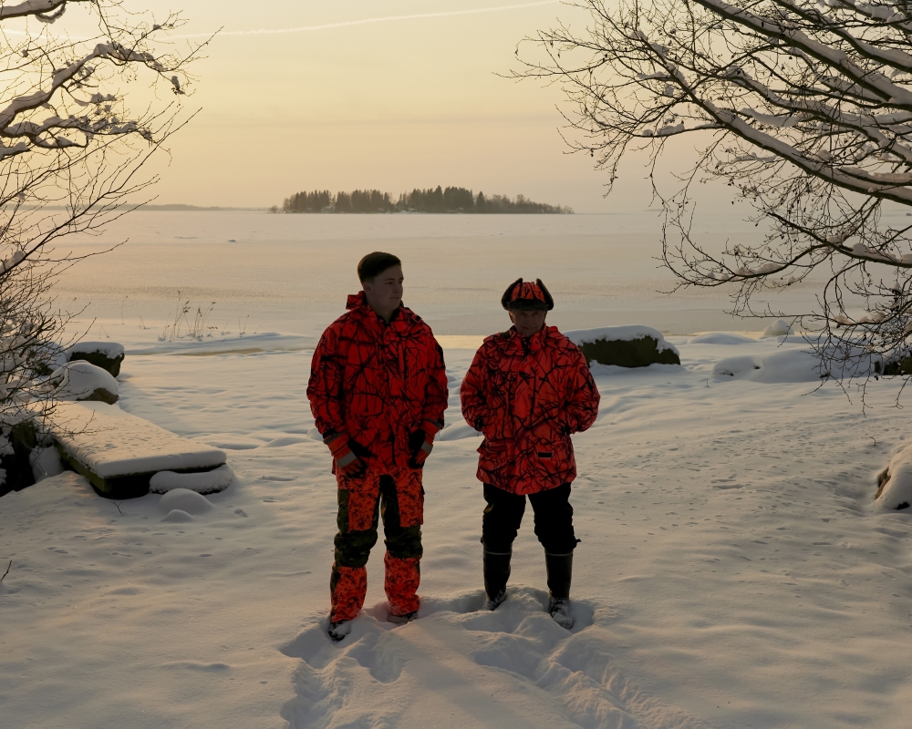 Tuomo Puutio, a retired farmer, and his grandson, Johannes Puutio, in Lohtaja, Finland 