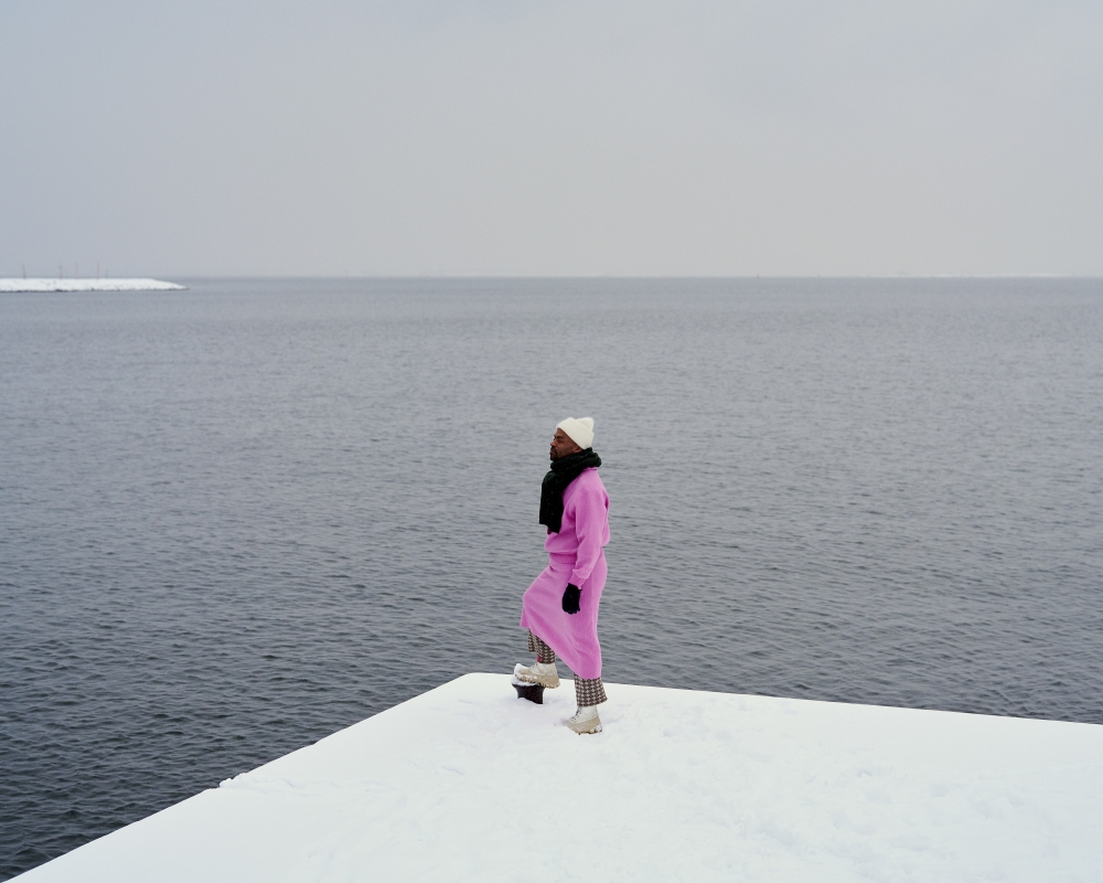 Jani Toivola prepares for a swim in the ocean in Helsinki, Finland 