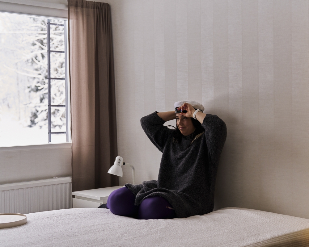 Mimmi Marjamaa, a dance teacher at her mother’s home in Kokkola, Finland
