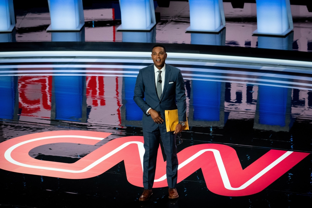 Don Lemon addresses the audience during the first night of CNNs Democratic presidential primary debate in Detroit on July 30, 2019. Lemon had a reputation as a fiery political commentator at the network. (Erin Schaff/The New York Times)